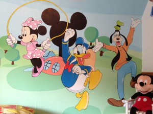 Disney style mural inspired by Mickey Mouse