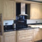 painted with a wood grain effect using acrylic satin finish showing before and after.